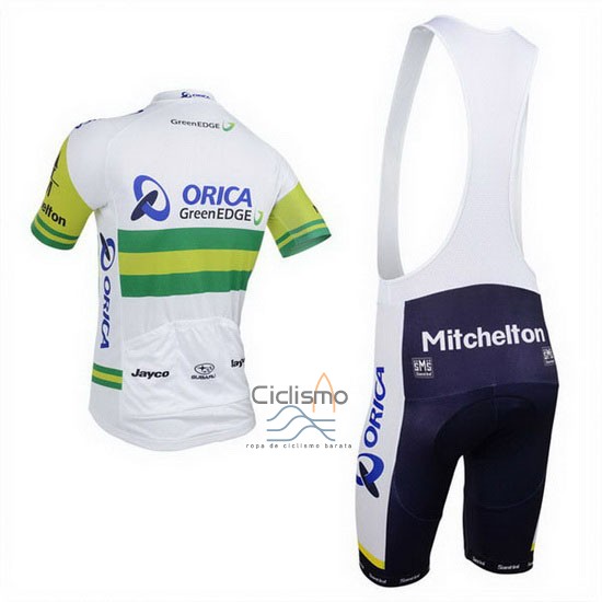 Orica Verdeedge Ropa Ciclismo Culotte Corto 2013 Mangas Cortas Blanco